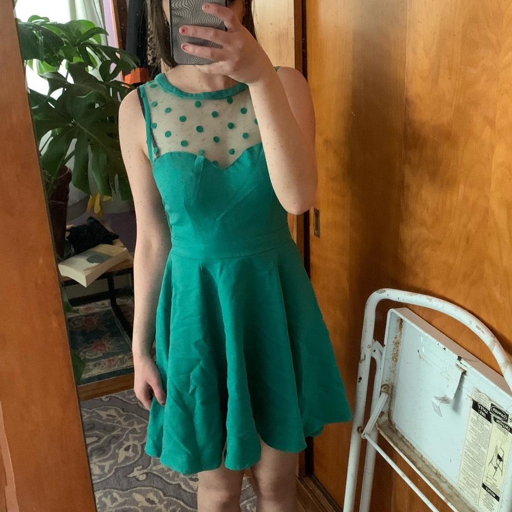retro Urban Outfitters teal dress